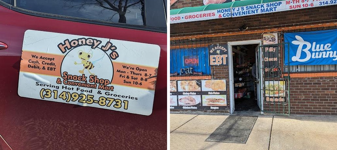 Honey J's Snack Shop Menu